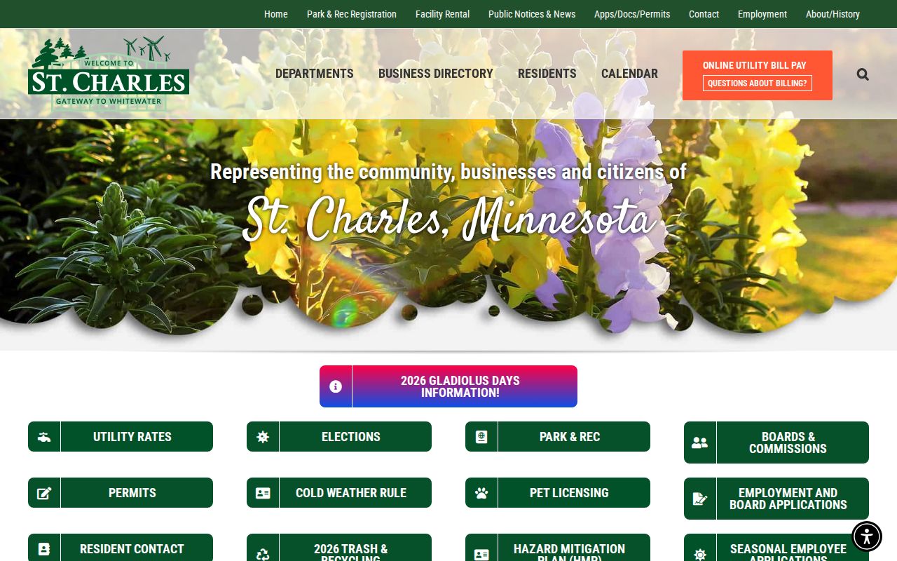 St. Charles court docket city portal and City Hall contact page